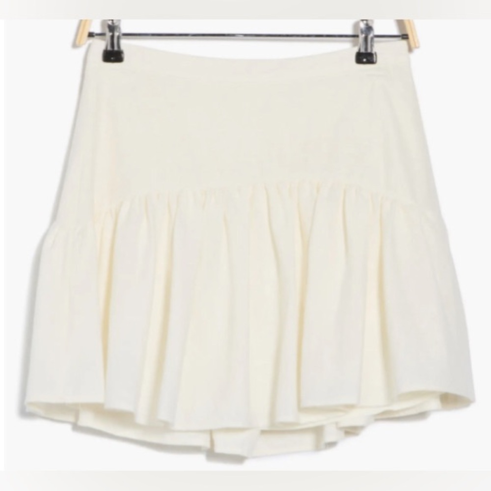 NWT Avec Les Filles Linen-Blend White skirt size 14